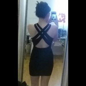 Asos Black Mini Dress with Back Cutouts